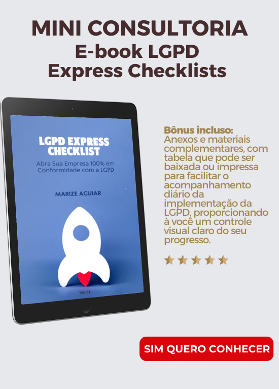 A Mini Consultoria LGPD Express, é uma mini consultoria completa em formato e-book, que tem como objetivo, economizar tempo e dinheiro para todos que estão começando a empreender e que precisam implementar seus conhecimentos. Bônus incluso: Anexos e materiais complementares, com tabela que pode ser baixada ou impressa para facilitar o acompanhamento diário da implementação da LGPD, proporcionando à você um controle visual claro do seu progresso.